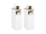 sobuy Nachttisch Mit 2 Schubladen Weiß 35X20X60Cm Modern
