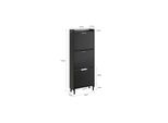 sobuy Schuhschrank 3 TüRen Schwarz 50X19X131Cm Modern
