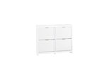 sobuy Schuhschrank Mit 4 TüRen Weiß 104X23X82Cm Modern