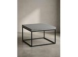 Couchtisch In Stein-Optik Mit Metallbeinen Im Modernen Design, Grau 60X60X38 Cm