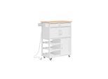 sobuy KüChenwagen Mit 1 Schublade Weiß 75X37X87Cm Modern
