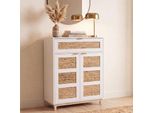 Kommode MCW-P54, Schrank Sideboard Highboard, MDF Melamin Wasserhyazinthefront 115X80X35Cm ~ Weiß
