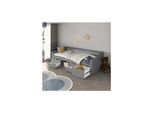 Home Deluxe Kinderbett Cosmos Mit Schubladen Und Matratze - 90 X 200 Cm Grau