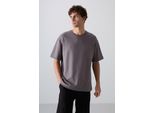 ÜBergroßEs Baumwoll-Mix Rundhalsausschnitt T-Shirt