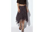 Hochtaillierter Polka-Dot Midi A-Linien-Rock