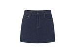 Hochtaillierter A-Linien Jeans-Minirock Mit Knopfverschluss