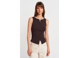 ÄRmellose Slim-Fit-Jersey-Bluse Mit ReißVerschluss