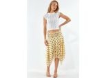 Hochtaillierter Polka-Dot Midi A-Linien-Rock