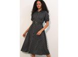 Punkte-Muster Midikleid Mit GüRtel