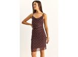 Polka Dot Bodycon Midi-Kleid Mit Wickelkragen