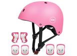 Fahrradhelm Kinder Pink Größe S mit Schutzausrüstung 6-teilig