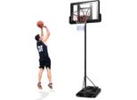 Basketballständer 160-305cm höhenverstellbar, Basketballkorb mit Ständer, Basketballanlage 6 Stufen verstellbar für Jugend & Erwachsene, Basketball Korbanlage mit Rollen