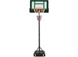 Basketballständer auf Rädern, Basketballkorb Outdoor, Basketballanlage mit Verstellbarer Höhe 195-250 cm, Basketball Standfuß für Große Kinder, Jugendliche
