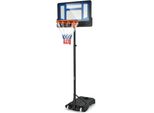 Basketballständer auf Rädern, Basketballkorb Outdoor, Basketballanlage mit Verstellbarer Höhe 195-250 cm, Basketball Standfuß für Große Kinder, Jugendliche