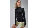 Schmal Geschnittene Bluse Mit Halbem Rollkragen