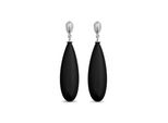 Luxenter Ohrringe, 925Er Sterlingsilber Und Onyx Rhodiniert