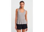 Texturierte Spitzen-Peplum-Bluse