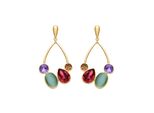 Luxenter Multicolour Zirkonia Ohrringe Aus 18K Gelbgold - Mortha