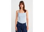 Slim Fit Rippstrick-Baumwoll-Cami-Top