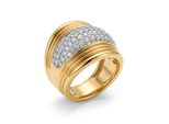 Luxenter Ring Mit Funkelnden Zirkonia-Steinen, 18 Karat Gelbgold-Finish – Lilfu