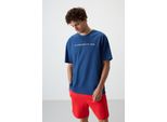 Oversized Rundhals T-Shirt Mit Print