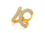Luxenter Ring Mit Funkelnden Zirkonia-Steinen, 18 Karat Gelbgold-Finish – Rudma