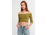 Damen Off-Shoulder Crop-Bluse