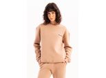 Justever Damen-Sweatshirt Mit Rundhalsausschnitt, Stickerei, GefüTtert Mit Feinem Fleece-Innenfutter Und Der Farbe Mink - Rigil