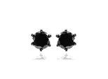 Luxenter Ohrringe, 925Er Sterlingsilber Und Rhodinierte Onyx-Zirkonia-Ohrringe