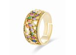 Luxenter Ring Mit Multicolour Zirkonia Aus 18K Gelbgold - Fabeu