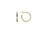 Luxenter Sterling Silber 925 Ohrringe Mit Multicolour Zirkonia In 18K Gelbgold - Azarlo