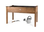 Needs&Wants® GroßEs Hochbeet Aus Holz FüR Garten Balkon Terrasse, Pflanzkasten Bausatz XL Rechteckig Schmal Mit Vlies-Folie, KräUterbeet Pflanzenkasten Deko, 121 X 63 X 75 Cm, Dunkel-Braun