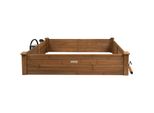 Needs&Wants® GroßE Hochbeet-Umrandung Aus Holz FüR Garten Terrasse, Pflanzbeet Bausatz XL Quadratisch, Blumenbeet KräUterbeet Beetumrandung Niedrig Deko, 120 X 120 X 26,5 Cm, Dunkel-Braun