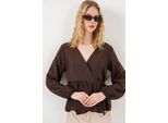 V-Ausschnitt Bluse Mit Bindedetail Aus Crepe