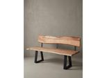 Esszimmerbank Massivholz Baumkante Mit Lehne, Akazie 180X60X86 Cm