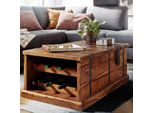 FineBuy Couchtisch Sheesham Massivholz Truhe Mit Stauraum Wohnzimmertisch