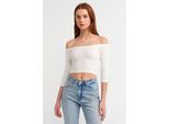 Damen Off-Shoulder Crop Bluse