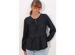 Texturierte Bluse Mit Knotendetail