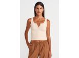 Gerippte Crop-Cami-Bluse