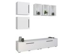Vcm TV MöBel Wohnwand Mit Ausreichend Stauraum Anbauwand MaßE H. 200 X B. 190 X T. 40 Cm Fernseh MöBel – Arila L