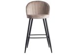 FineBuy Barhocker Samt Barstuhl Design Tresenhocker Mit Lehne Stoff Hocker 110Kg