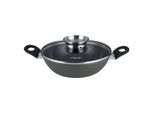 Stoneline Ceramic Servierpfanne 28 Cm, Pfas-Freie Keramik Beschichtung, Aroma-Glasdeckel, Hoher Rand, Antihaftbeschichtet Mit Echten Steinpartikeln, Induktion Und Backofenfest