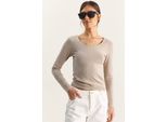 Slim Fit U-Hals Strickbluse