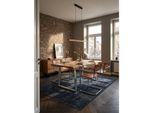 Esstisch Massivholz Metall Trapezgestell Baumkante Rechteckig, Akazie 120X60X76 Cm
