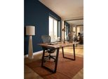 Schreibtisch Massivholz Baumkante Mit U-Gestell, Akazie 120X60X76 Cm