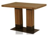 Casa Padrino Luxus Teakholz Esstisch Braun / Schwarz 110 x 70 x H. 77 cm - Esszimmermöbel