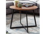 FineBuy Couchtisch Sheesham Massivholz Rund Ø 60 Cm Wohnzimmertisch Holz