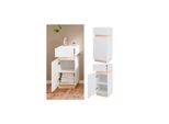Vicco Midischrank Badschrank Badezimmerschrank Gloria Weiß Sonoma 33 X 76 Cm Modern Badezimmer TüR Schublade 2 FäCher