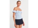 Damen Off-Shoulder Ripp-Crop-Bluse