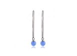 Luxenter, Ohrringe Aus 925Er Sterlingsilber Und Aquamarinblauem Hydrothermalquarz, Rhodiniert